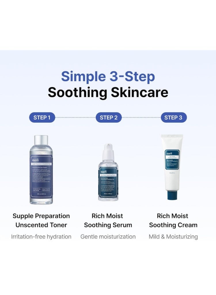 Klairs Dehydrated & Sensitive Skin Relief – Klairs Supple Preparation Unscented Toner 180ml | Hydrating, Barrier-Boosting, Fragrance-Free - Image 3